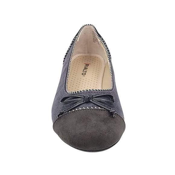 Rialto Women Sailor Cap Toe Ballet Flats Size US 8.5M Black / Grey Multi - Picture 4 of 5